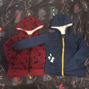 2 joe fresh faux Sherpa lined hoodies.